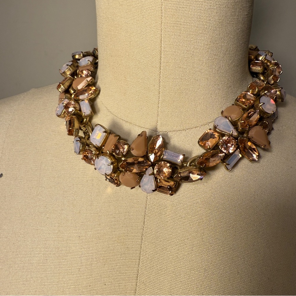 J.Crew Glacier Statement Necklace - Faceted Pink AB Opalescent
